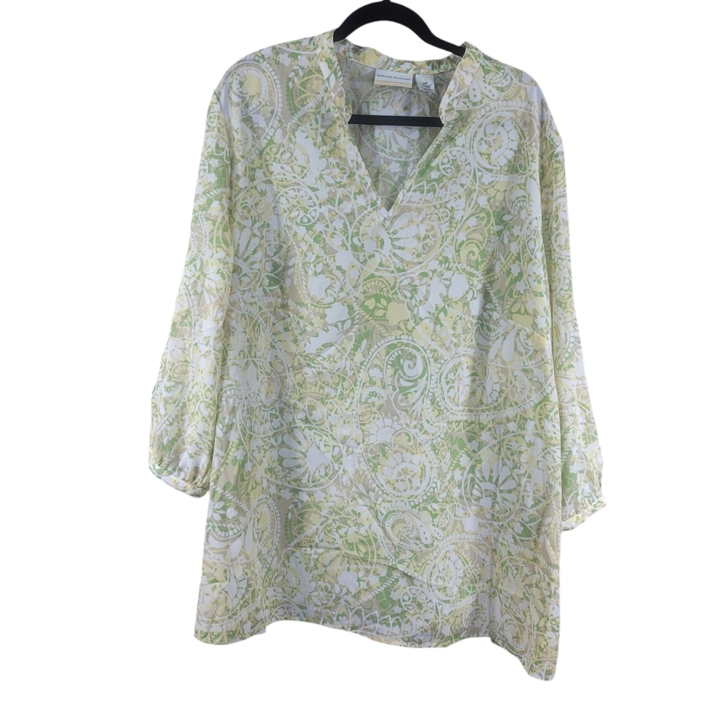 Alfred Dunner Blouse Plus Size 24W Pastel Pullover Top Sparkles New Without Tags